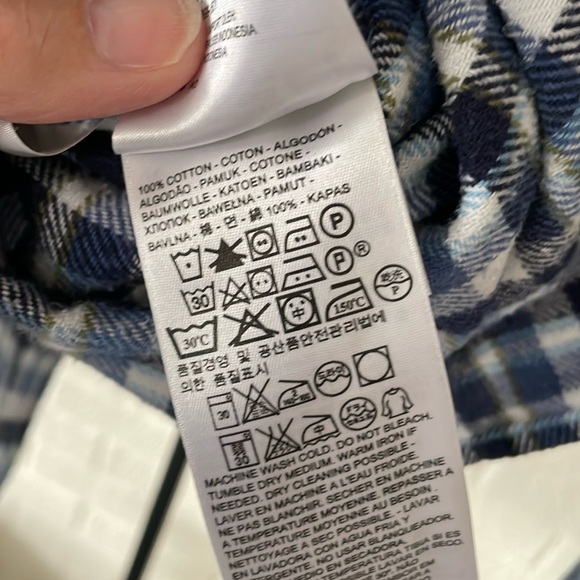 Levi’s Flannel Vintage & Western Style Gingham Blue & White Shirt Men’s SM Slim - Picture 12 of 17